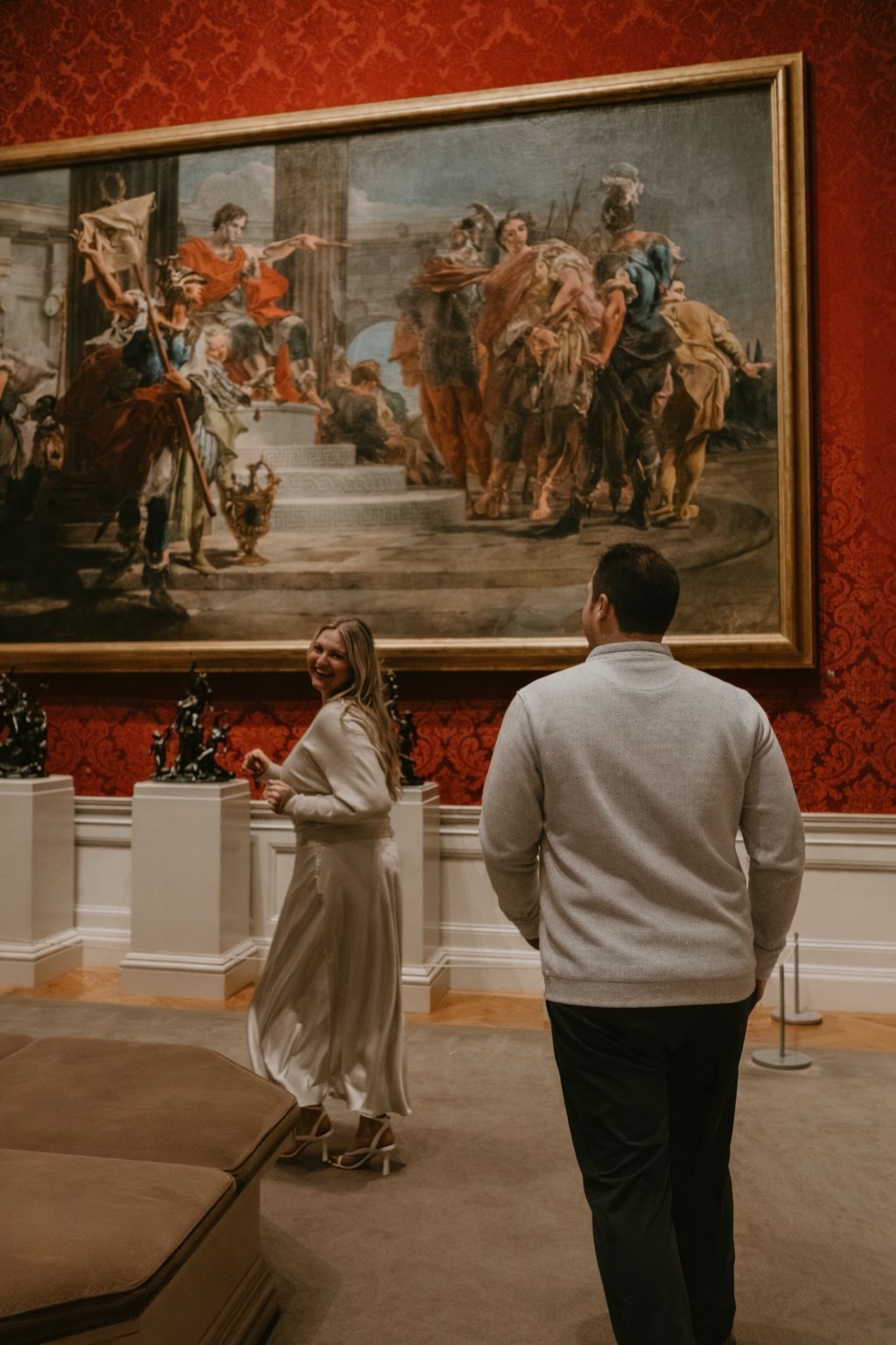 Karley and Michael in a red gallery